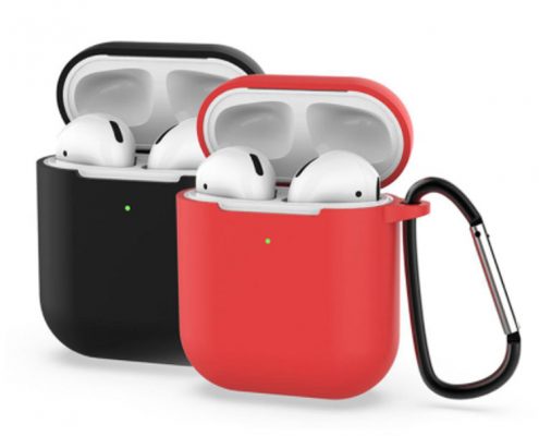 Casing pelindung silikon anti selip untuk Airpods Pro dengan kait baja tahan karat