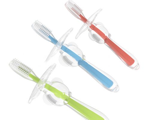 Customized wholesale food grade silicone toothbrush for baby and kids